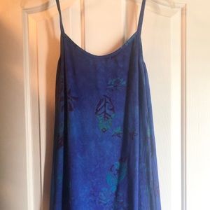 Blue Hawaiian Print Short Knit Dress